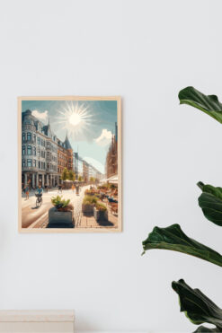 Copenhagen sunshine en dekorativ byplakat